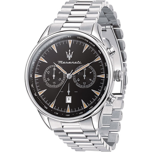 Montre Homme Maserati R8873646004 (Ø 45 mm) – Quartz Chronographe, Acier Inoxydable Argenté, Étanche 10 ATM