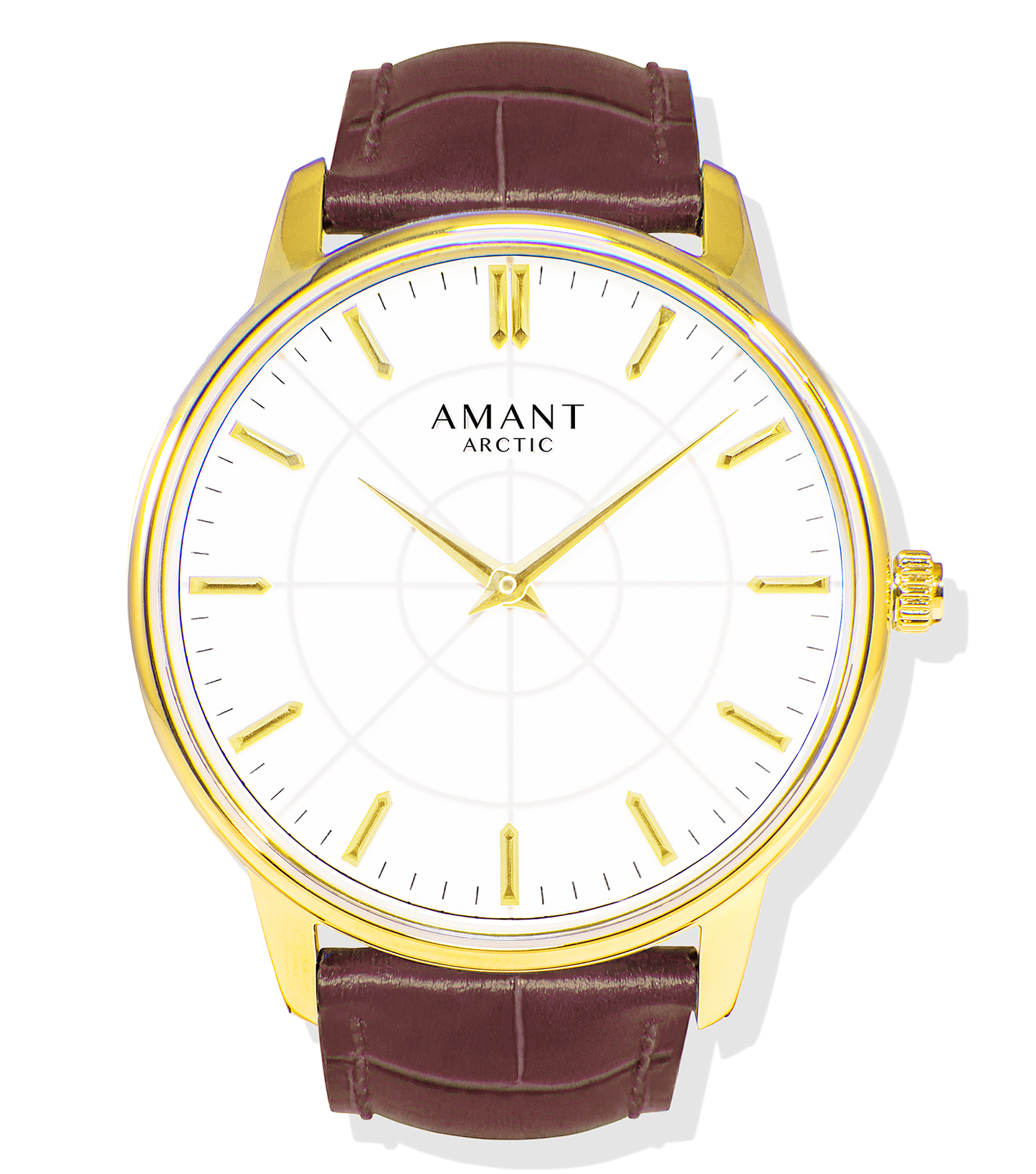 Montre Amant Arctic – Ultra Slim 6 mm, Acier Inoxydable, Verre Saphir, Bracelet Cuir Italien, Étanche 5 ATM