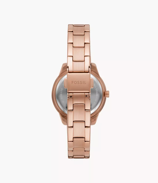 Montre Femme Fossil STELLA (Ø 37 mm) – Quartz, Acier Inoxydable, Nacre, Étanche 5 ATM