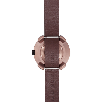 Montre Vista Roman Rose Gold Brown (Ø 29 mm) – Acier Or Rose, Cadran Brossé, Bracelet Cuir Marron