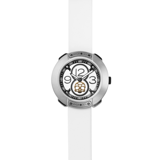 Montre Vista Numero Silver White (Ø 29 mm) – Acier Inoxydable, Cadran Argenté, Bracelet Silicone Blanc Monobloc
