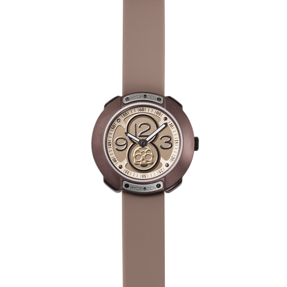 Montre Vista Numero All Brown (Ø 29 mm) – Acier Brun Ionisé, Cadran Marron, Bracelet Silicone Marron Monobloc