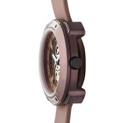 Montre Vista Numero All Brown (Ø 29 mm) – Acier Brun Ionisé, Cadran Marron, Bracelet Silicone Marron Monobloc