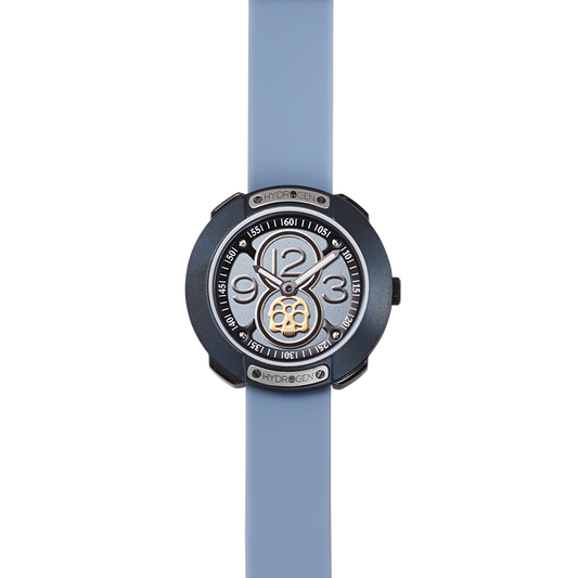 Montre Vista Numero All Blue (Ø 29 mm) – Acier Inoxydable Bleu, Cadran Brossé Bleu, Bracelet Silicone Bleu Clair