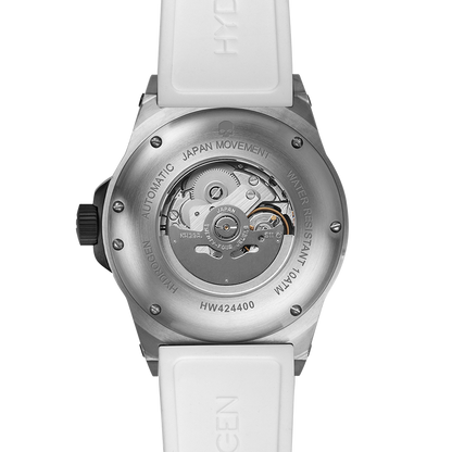 Montre Vento Silver White – Automatique NH39 Japon, Open Heart, Acier Inoxydable, Cadran & Bracelet Blancs