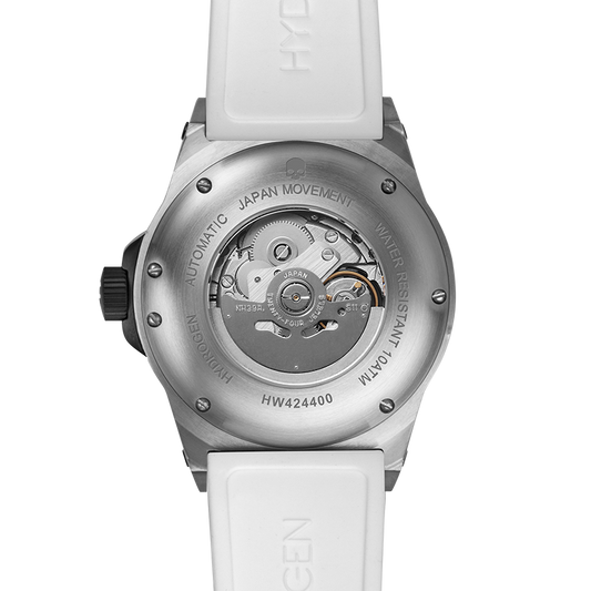 Montre Vento Silver White – Automatique NH39 Japon, Open Heart, Acier Inoxydable, Cadran & Bracelet Blancs