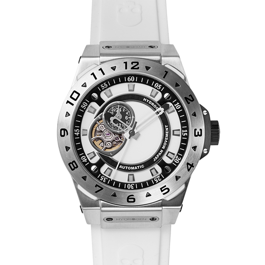 Montre Vento Silver White – Automatique NH39 Japon, Open Heart, Acier Inoxydable, Cadran & Bracelet Blancs