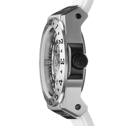 Montre Vento Silver White – Automatique NH39 Japon, Open Heart, Acier Inoxydable, Cadran & Bracelet Blancs