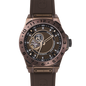 Montre Vento All Brown Duo – Automatique GMT NH30 Japon, Acier Brun Ionisé, Cadran Métallique Marron, Bracelet Silicone Marron