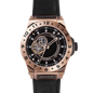Montre Vento Black Rose Gold – Automatique NH39 Open Heart, Acier Or Rose, Cadran Noir, Bracelet Silicone Noir
