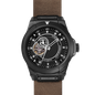 Montre Vento Black Nato Leather – Automatique NH39 Japon, Boîtier Noir, Cadran Noir, Bracelet Cuir Marron