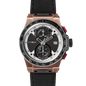 Montre Otto Chrono Black Rose Gold – Chronographe 2 Compteurs, Acier Or Rose, Cadran Fibre Carbone, Bracelet Silicone Noir