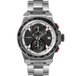 Montre Otto Chrono Silver Bracelet – Chronographe 2 Compteurs, Tachymètre, Acier Inoxydable, Cadran Fibre Carbone, Bracelet 3 Maillons