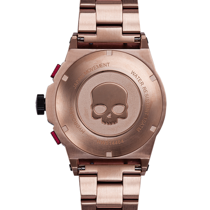 Montre Otto Chrono All Rose Gold Bracelet – Chronographe 2 Compteurs, Acier Or Rose, Bracelet 3 Maillons, Cadran Fibre Carbone