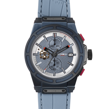 Montre Otto Chrono All Blue – Chronographe, Acier Inoxydable Bleu, Cadran Fibre Carbone, Bracelet Silicone Bleu