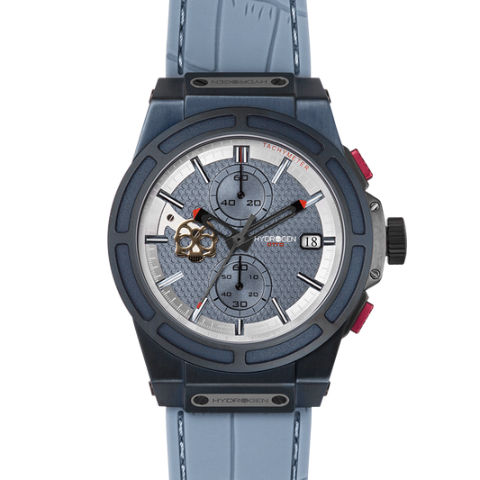 Montre Otto Chrono All Blue – Chronographe, Acier Inoxydable Bleu, Cadran Fibre Carbone, Bracelet Silicone Bleu