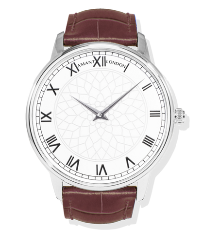 Montre Amant London – Ultra Slim 7 mm, Acier Inoxydable, Verre Saphir, Bracelet Cuir Italien, Étanche 5 ATM
