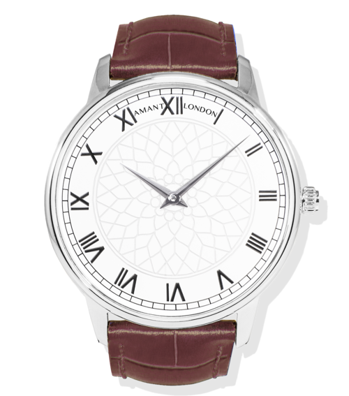 Montre Amant London – Ultra Slim 7 mm, Acier Inoxydable, Verre Saphir, Bracelet Cuir Italien, Étanche 5 ATM