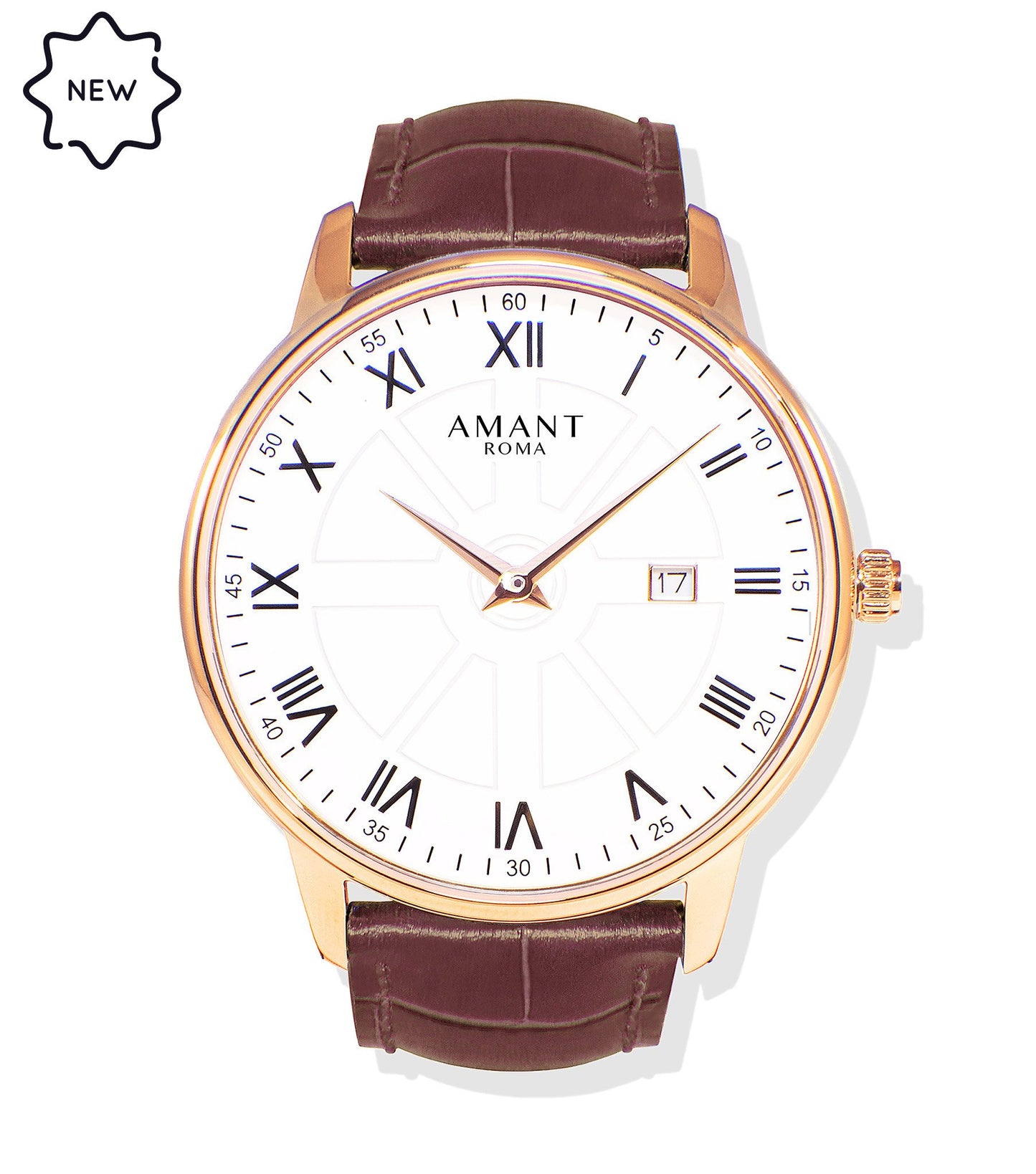 Montre Amant Roma Petite – 36 mm, Ultra Slim 6 mm, Acier Inoxydable, Verre Saphir, Étanche 5 ATM, Chiffres Romains