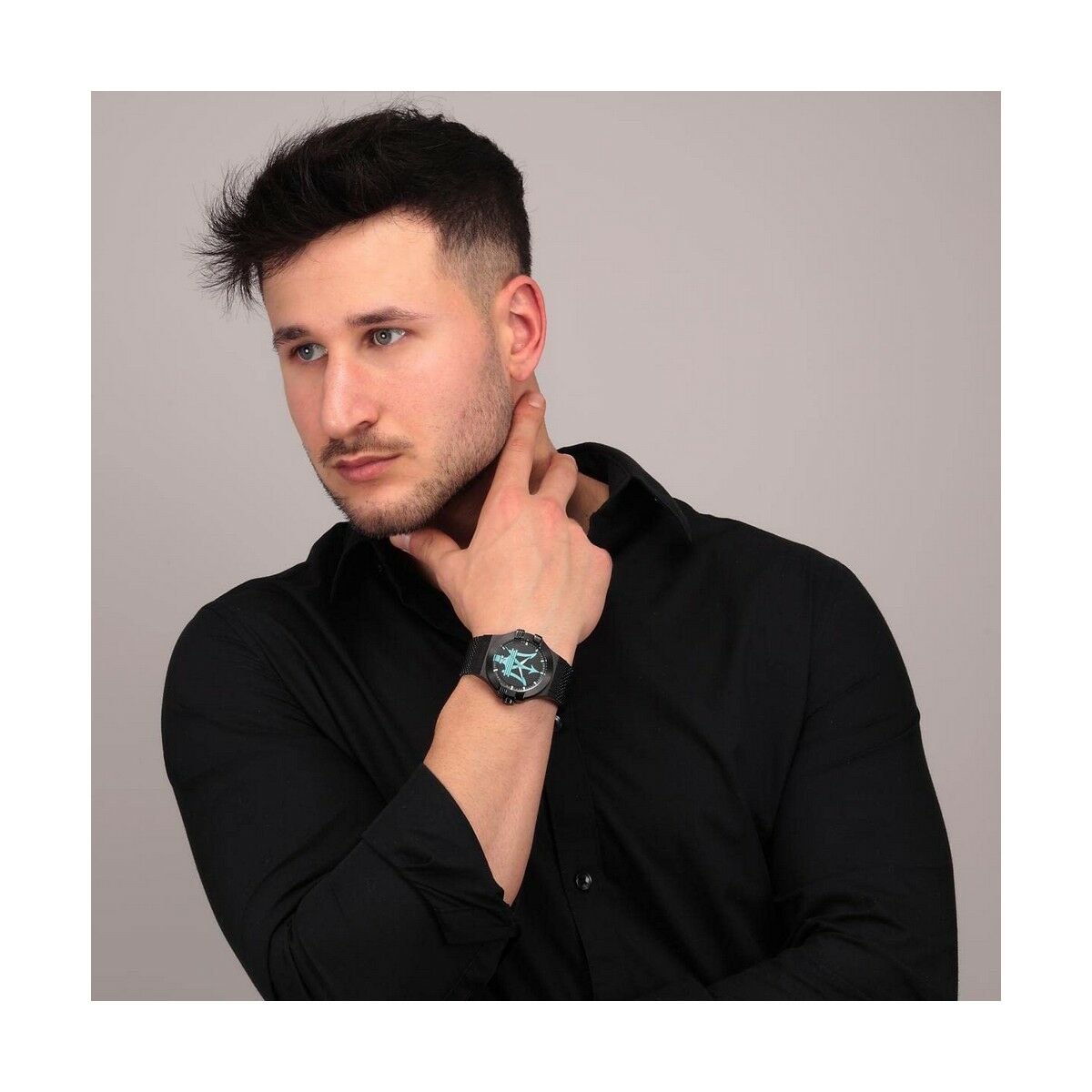 Montre Homme Maserati R8853144002 (Ø 44 mm) – Quartz, Acier Inoxydable Noir, Étanche 10 ATM