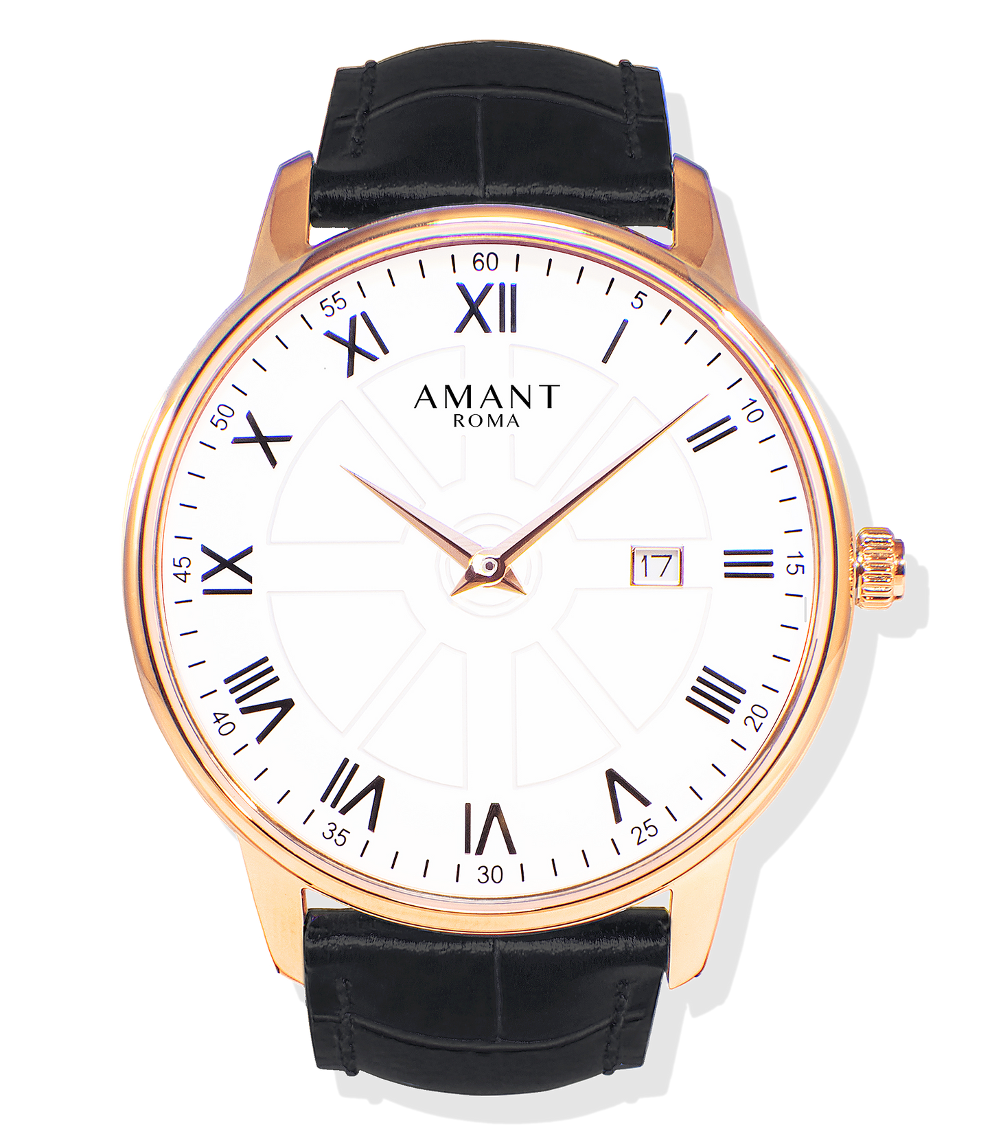 Montre Amant Roma – Ultra Slim 7 mm, Acier Inoxydable, Verre Saphir, Bracelet Cuir Italien, Étanche 5 ATM, Chiffres Romains