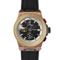 Montre Otto Chrono Gold and Brown Mix (HW514410) – Chronographe, Acier Or Rose & Or Jaune, Cadran Fibre Carbone, Logo Skull Hydrogen, Bracelet Silicone Croco Noir