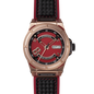 Montre Otto Red Rose Gold – Acier Or Rose, Cadran Rouge & Noir avec Numéro 8, Bracelet Noir & Rouge